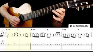 LET ME DOWN SLOWLY Alec Benjamin на Гитаре. Уроки Гитары. Ноты и табы Гитары Level Up Guitar Tabs