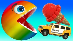 Приключения с пакман - Учим диких животных с пакман для детей - Игрушки с животными для детей