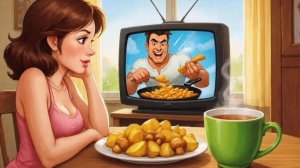Алёна жарит картошку/Alyona is frying potatoes