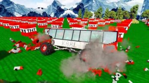 ОЧЕНЬ ДЛИННЫЙ МАШИНЫ ПРОТИВ ТНТ И РЕЛЬСОВ В BeamNG