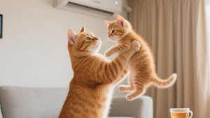 До чего мило! Мама-кошка Дейзи и её малыш отправились в парк развлечений после болезни