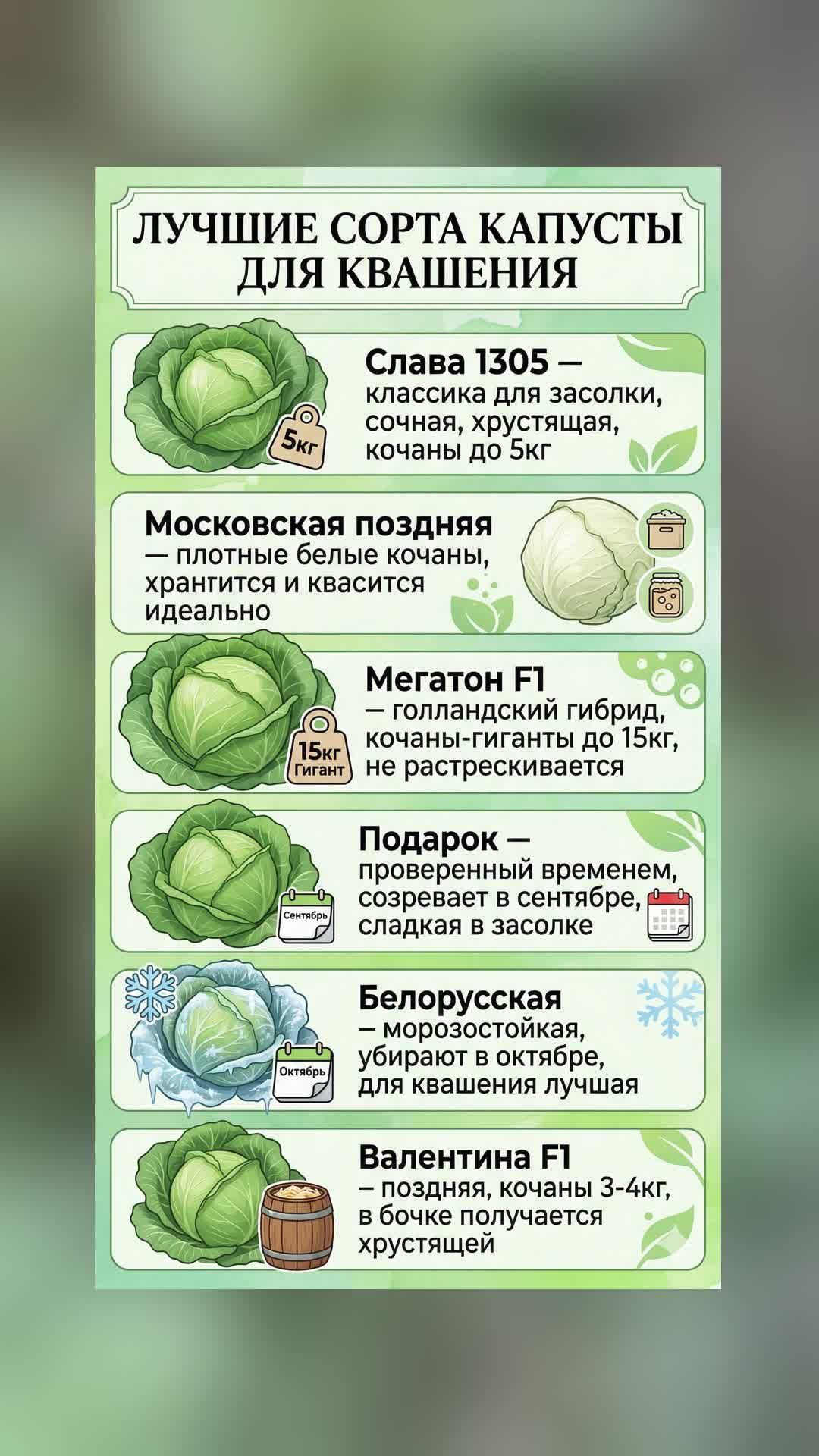 Лучшие сорта капусты для квашения