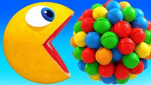 Веселое приключения с Пакман - Учим диких животных для детей - Игрушки с животными для детей