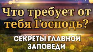 Что требует от тебя Господь? (секреты главной заповеди).