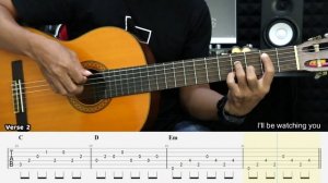 EVERY BREATH YOU TAKE The Police на Гитаре. Уроки гитары. Ноты и Табы для Гитары Yunus Guitarist