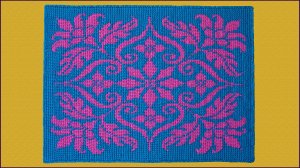 Коврик тунисским крючком с красивым узором. Часть 3.