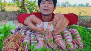 #МУКБАНГ 🦑Варёные кальмары с соусом из морепродуктов и острыми овощами!🥬АСМР ЕДА НА КАМЕРУ ОБЖОР