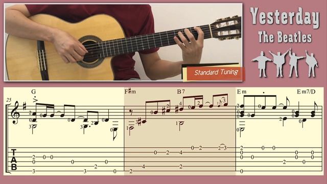 YESTERDAY The Beatles на Гитаре. Уроки Гитары. Ноты и табы для Гитары Rainy Day Studio смотреть онлайн
