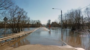 Подтопленный мост, деревня Гать