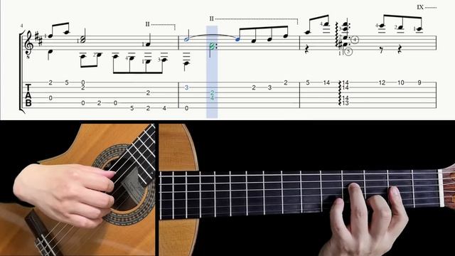TRÄUMEREI Kinderszenen No.7 на Гитаре. Уроки гитары. Ноты и табы для Гитары Sky Guitar