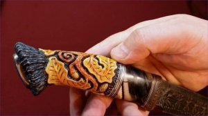 Авторский нож "Дубок" (клинок мозаичный дамаск), В. Матвеев