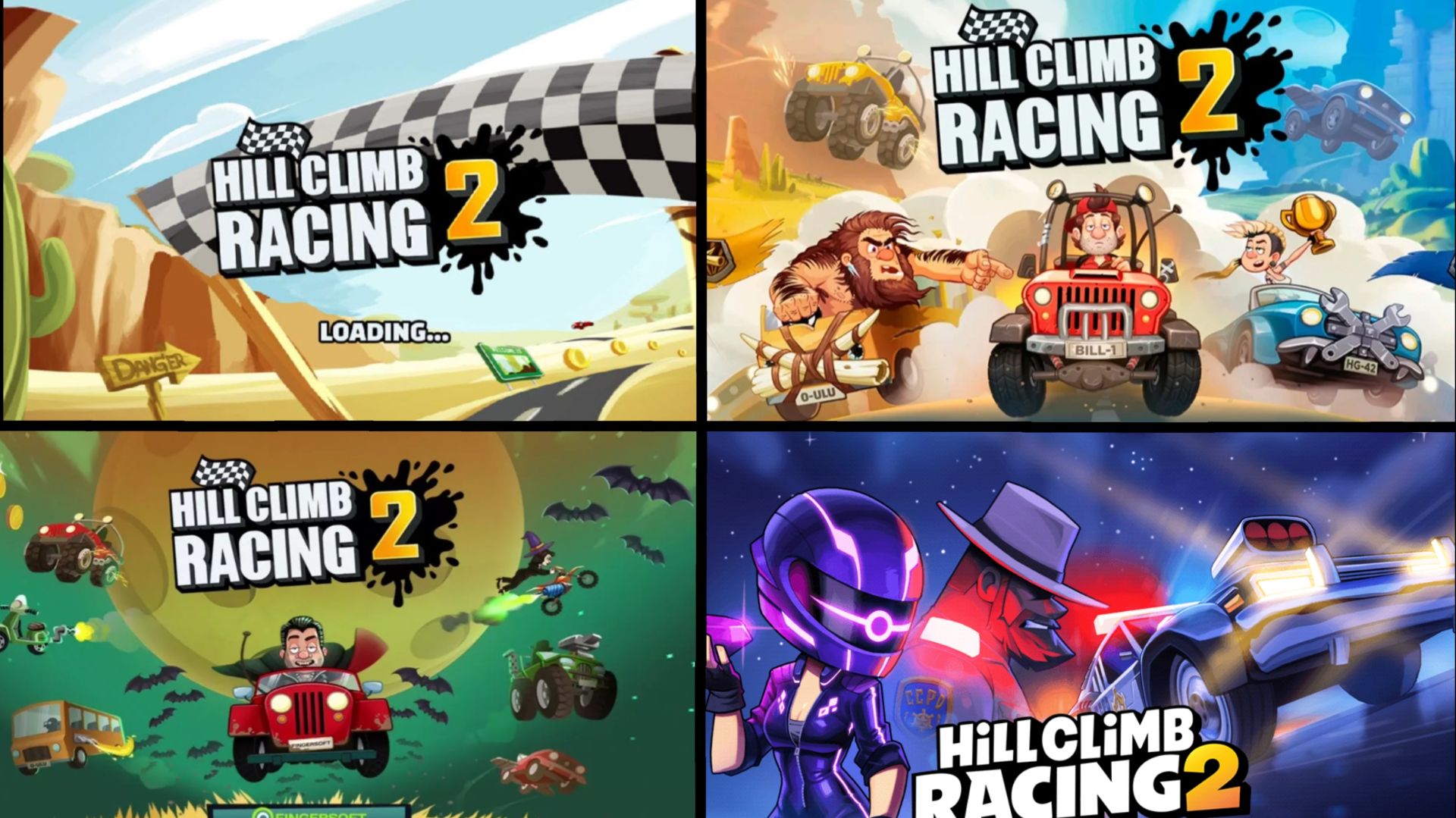 ВСЕ ЗАГРУЗОЧНЫЕ ЭКРАНЫ ИГРЫ HILL CLIMB RACING 2