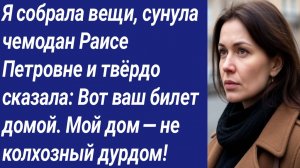 Истории со Смыслом/Я собрала вещи, сунула чемодан Раисе Петровне и твёрдо сказала: Вот ваш билет...
