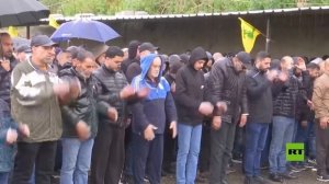 مراسم دفن صحفيين قتلا في غارة جوية إسرائيلية على جنوب لبنان