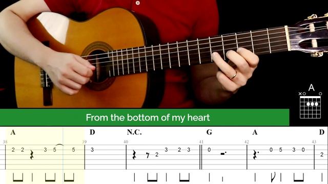 FELIZ NAVIDAD на Гитаре. Уроки Гитары. Ноты и табы Гитары Level Up Guitar Tabs