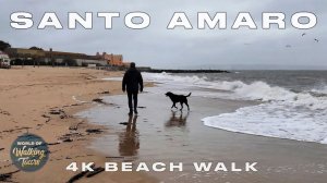 Оэйраш, Португалия 🇵🇹 4K : Спокойная прогулка вдоль пляжа Санту-Амару