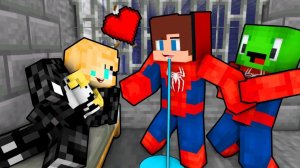 Джей Джей Человек паук влюбился в девушку Венома. Майнкрафт Мультик