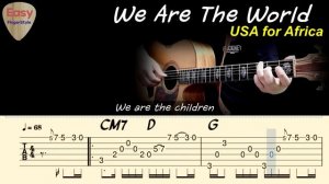 WE ARE THE WORLD Michael Jackson на Гитаре. Уроки Гитары. Ноты и табы для Гитары Easy Fingerstyle