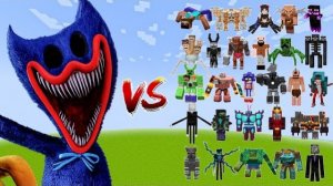 ЖУТКИЙ ХАГГИ ВАГГИ ПРОТИВ ВСЕХ БОССОВ МАЙНКРАФТА ! ПОДБОРКА МОБОВ РЕАКЦИЯ