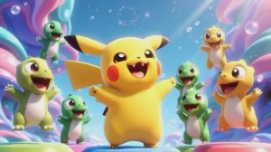 Пикачу и Динозаврики. Песня для детей. Песенки для детей.