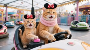 Умилительно! День в парке аттракционов после выздоровления для мамы-кошки Дейзи и котёнка