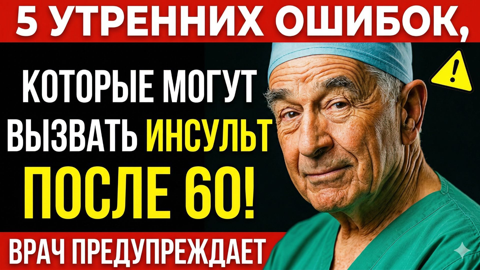 ИНСУЛЬТ ПОСЛЕ 60: 5 УТРЕННИХ ОШИБОК, О КОТОРЫХ ПРЕДУПРЕЖДАЕТ ВРАЧ!