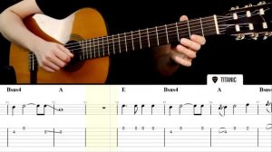 MY HEART WILL GO ON Céline Dion на Гитаре. Уроки Гитары. Ноты и табы Гитары Level Up Guitar Tabs