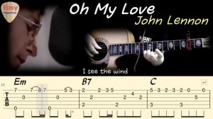 OH MY LOVE John Lennon на Гитаре. Уроки Гитары. Ноты и табы для Гитары Easy Fingerstyle