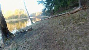 Рыбалка в конце марта на речке у дома.