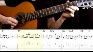 HEY JUDE The Beatles на Гитаре. Уроки Гитары. Ноты и табы Гитары Level Up Guitar Tabs