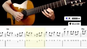 BELLA CIAO La Casa de Papel на Гитаре. Уроки Гитары. Ноты и табы Гитары Level Up Guitar Tabs