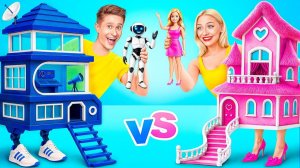 Строим Удивительный Кукольный Домик Барби против Робота