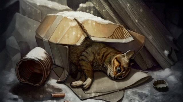 Кот шëл по улице и тихо плакал