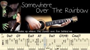 SOMEWHERE OVER THE RAINBOW на Гитаре. Уроки Гитары. Ноты и табы для Гитары Easy Fingerstyle