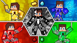 Джей Джей Человек-паук бросает вызов элементам Золота, алмаза и изумруда с Майки. Майнкрафт Мультик