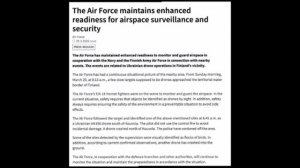 Украинские дронв опять падают в Финляндии