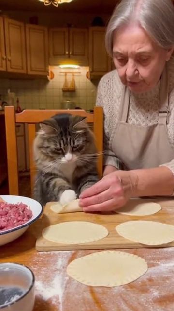 Кот готовит хинкали