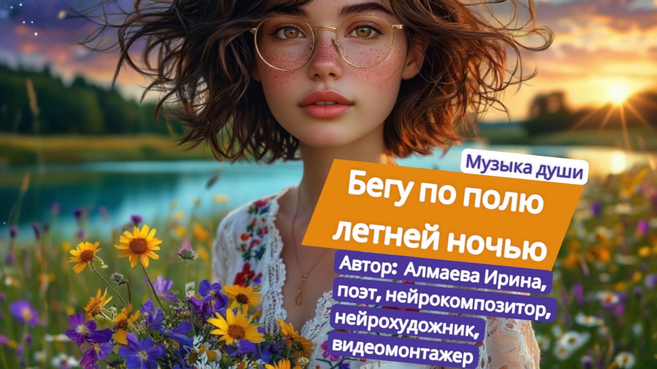 Бегу по полю летней ночью. Алмаева Ирина (поэт, нейрокомпозитор, нейрохудожник, видеомонтажер).
