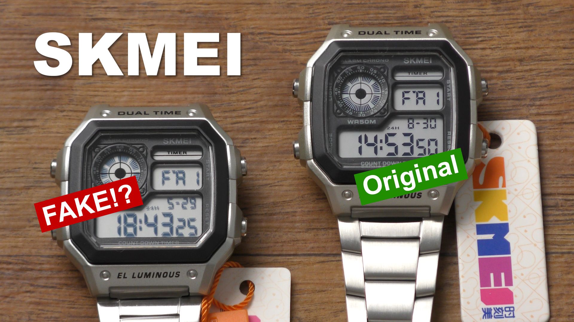 Невероятно! Китайцы подделывают китайцев. Фальшивые часы SKMEI 1335 с ОЗОН