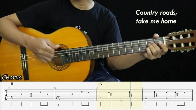 TAKE ME HOME COUNTRY ROADS John Denver на Гитаре. Уроки гитары. Ноты и Табы Гитары Yunus Guitarist смотреть онлайн