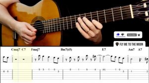 FLY ME TO THE MOON Frank Sinatra на Гитаре. Уроки Гитары. Ноты и табы Гитары Level Up Guitar Tabs
