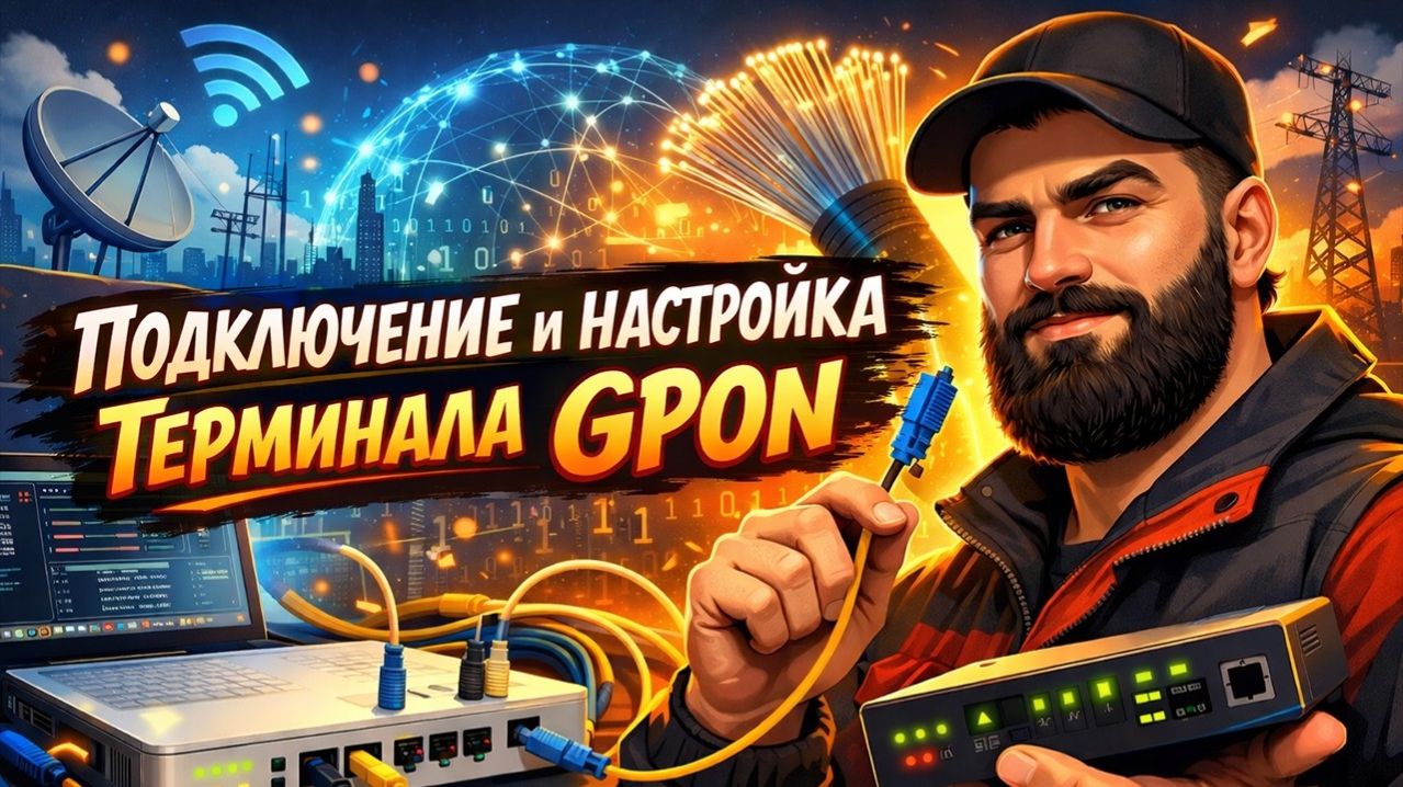 ПОДКЛЮЧЕНИЕ ОПТОВОЛОКНА И НАСТРОЙКА ТЕРМИНАЛА (GPON)