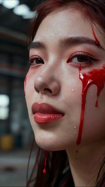 Кровавая драма: красота и страдание #арт #экспрессия #мода
