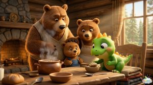 Динозаврик Тоша и Три Медведя 🐻 Сказка-песенка для малышей!