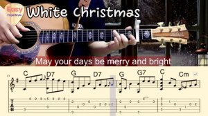 WHITE CHRISTMAS на Гитаре. Уроки Гитары. Ноты и табы для Гитары Easy Fingerstyle