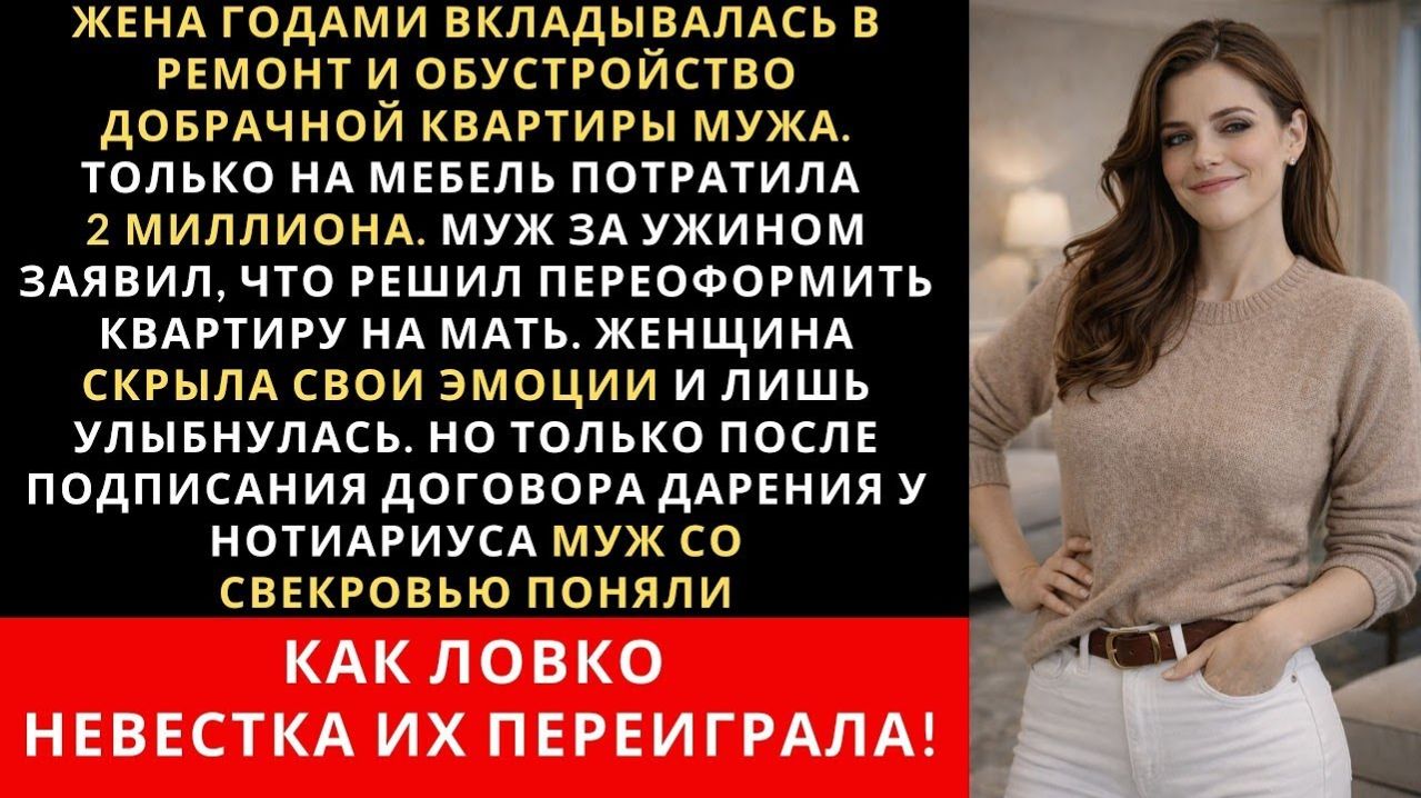 Истории из жизни| Жена вкладывалась в ремонт и обустройство |Аудио рассказы|Жизненные истории