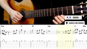 SADNESS AND SORROW Naruto на Гитаре. Уроки Гитары. Ноты и табы Гитары Level Up Guitar Tabs