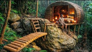 Строю теплое и уютное укрытия в лесу для выживания. Бушкрафт