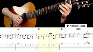 PERMISSION TO DANCE на Гитаре. Уроки Гитары. Ноты и табы Гитары Level Up Guitar Tabs