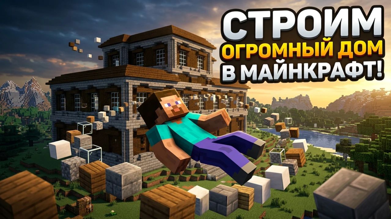 Строим Огромный Дом с Семьёй в Майнкрафт!! L часть 4 L MAROPLAY.